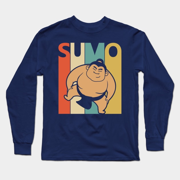 Vintage Sumo Wrestling Gift Long Sleeve T-Shirt by GWENT